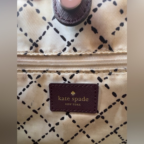 Kate Spade Burgundy Shoulder Cross Body Purse Bag Used Authentic - Picture 10 of 14